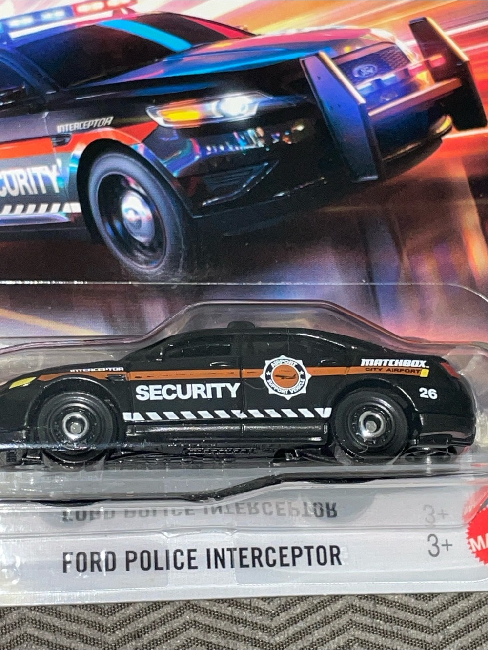 Matchbox Black Security Ford Police Interceptor Toy Car